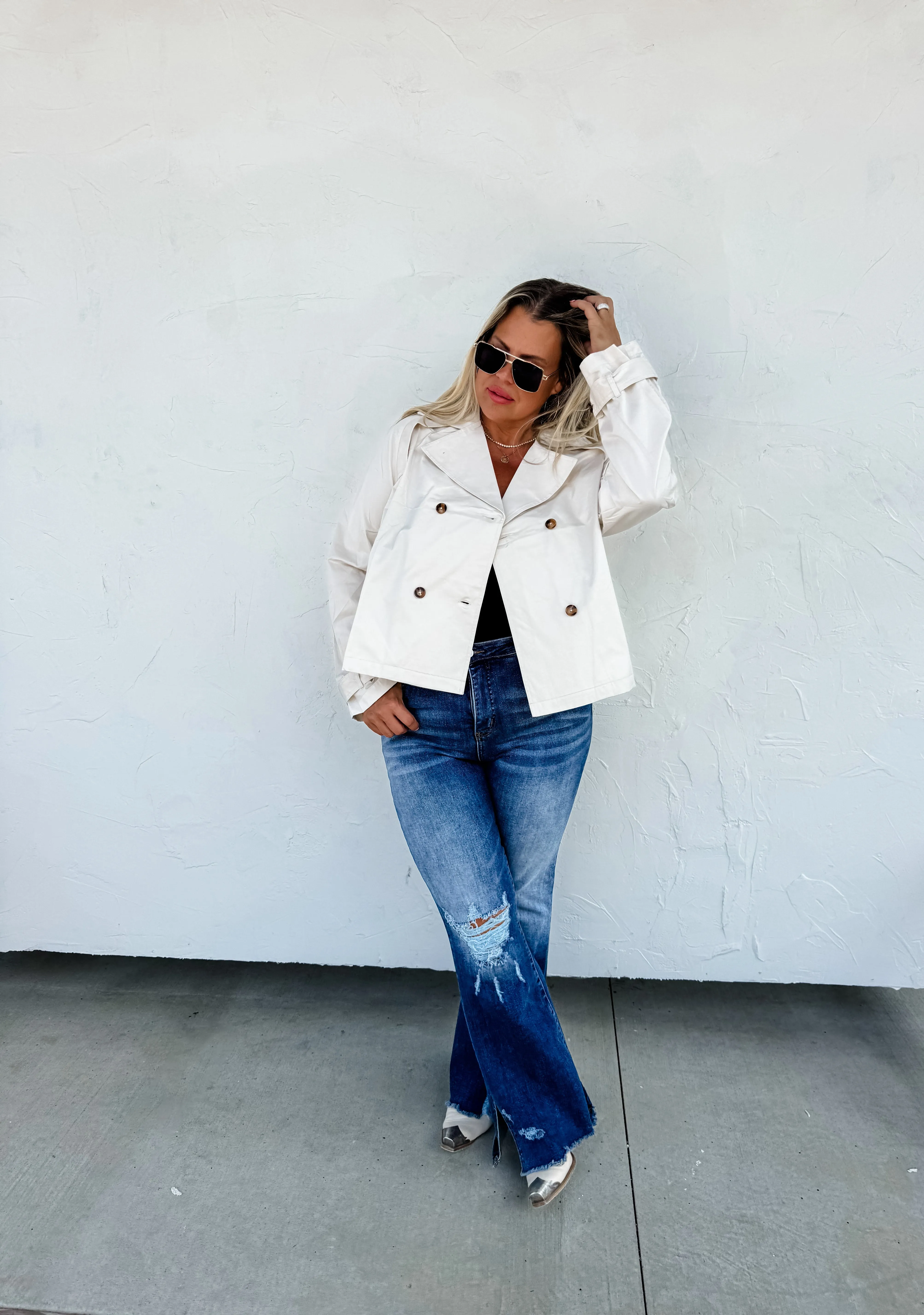 ROSSI CROP TRENCH COAT