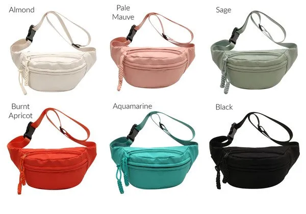 Sleek Nylon Crescent Sling Bag - Versatile Fanny Pack