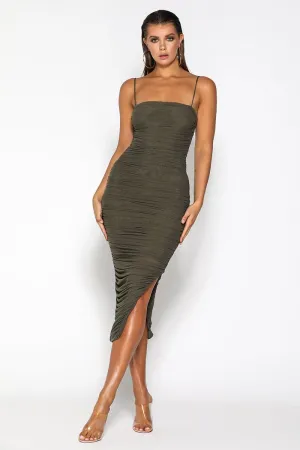 Sofia Mesh Maxi Dress - Khaki