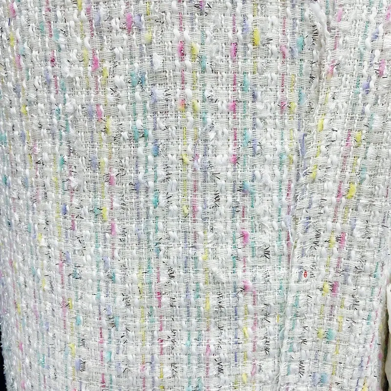 Spring and autumn bright silk yarn-dyed colorful slub fabric small fragrance suit dress fashion suit fabric