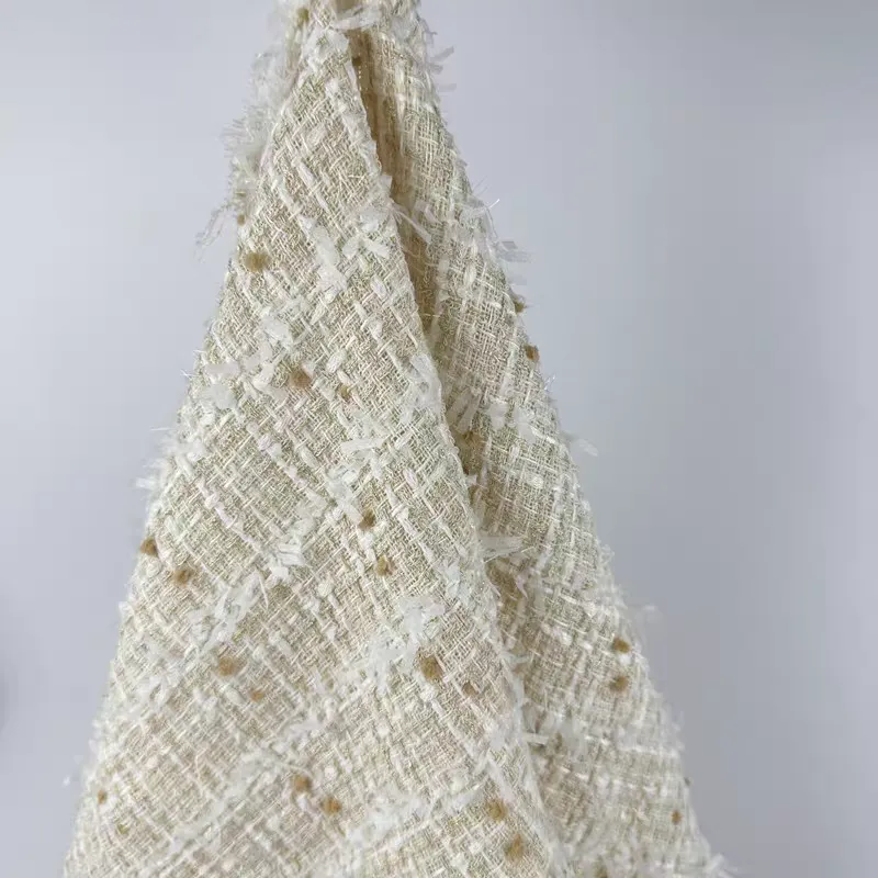 Spring butterfly yarn small fragrance fabric fine woven tweed clothing designer DIY luggage shoes and hats