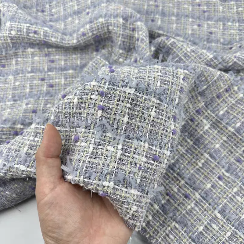 Spring butterfly yarn small fragrance fabric fine woven tweed clothing designer DIY luggage shoes and hats