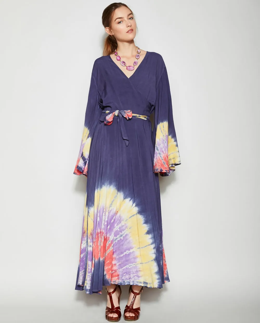 STARGAZER TIE DYE WRAP DRESS