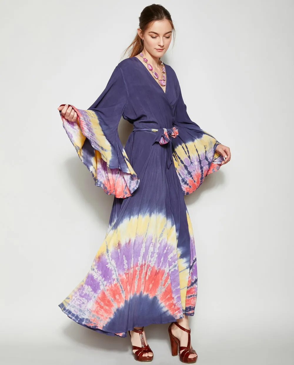 STARGAZER TIE DYE WRAP DRESS