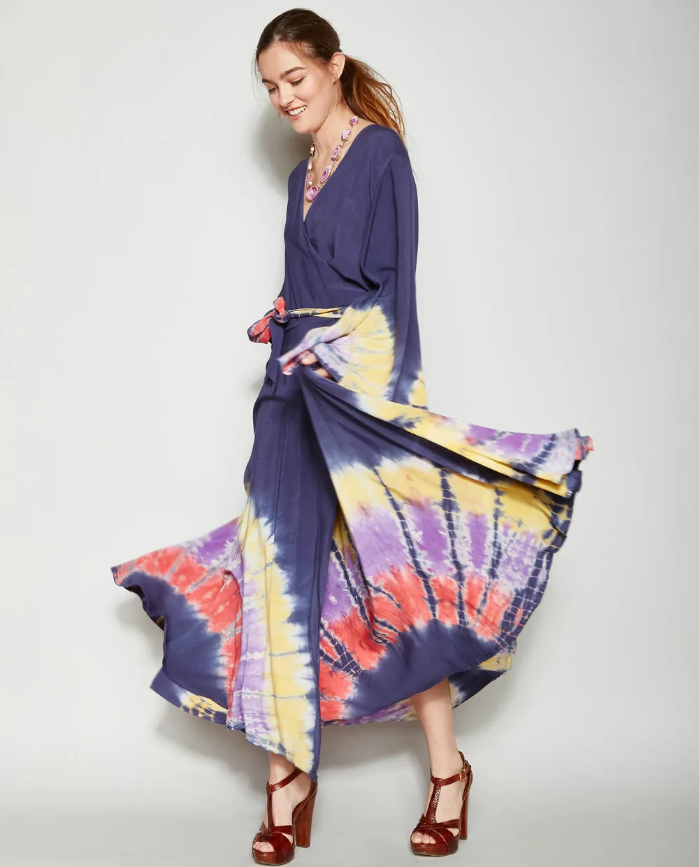 STARGAZER TIE DYE WRAP DRESS
