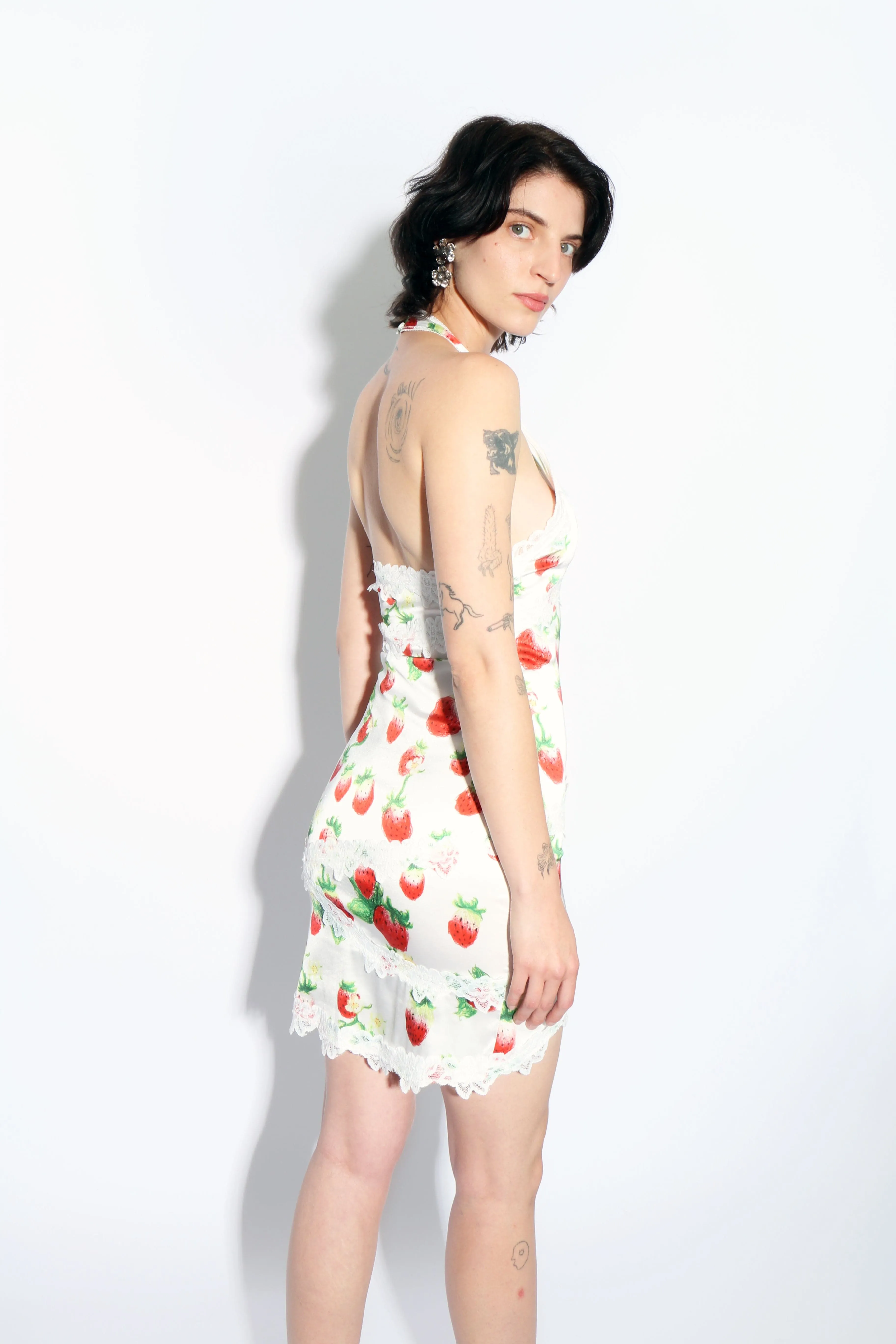 Strawberry Lace Satin Dress