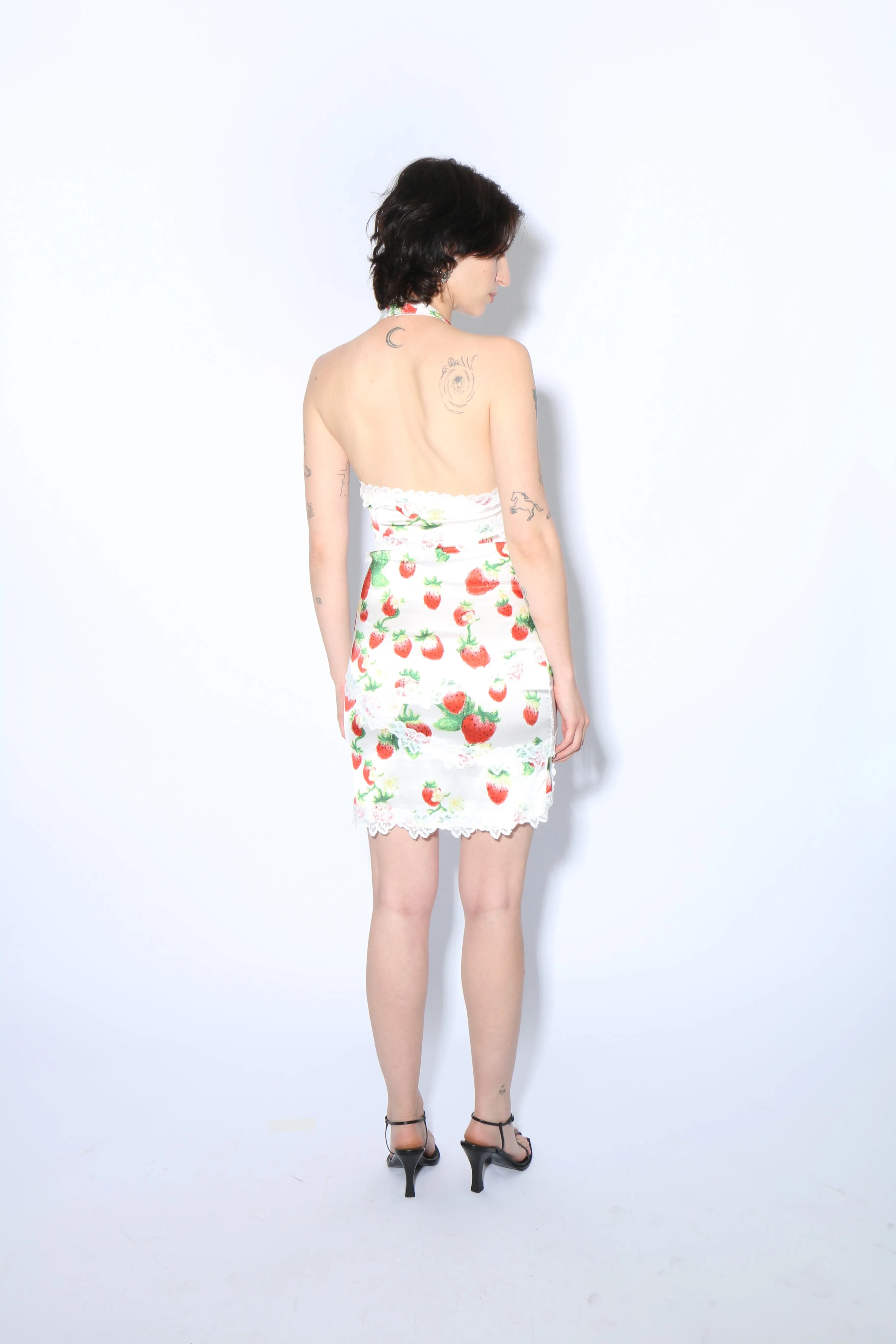 Strawberry Lace Satin Dress