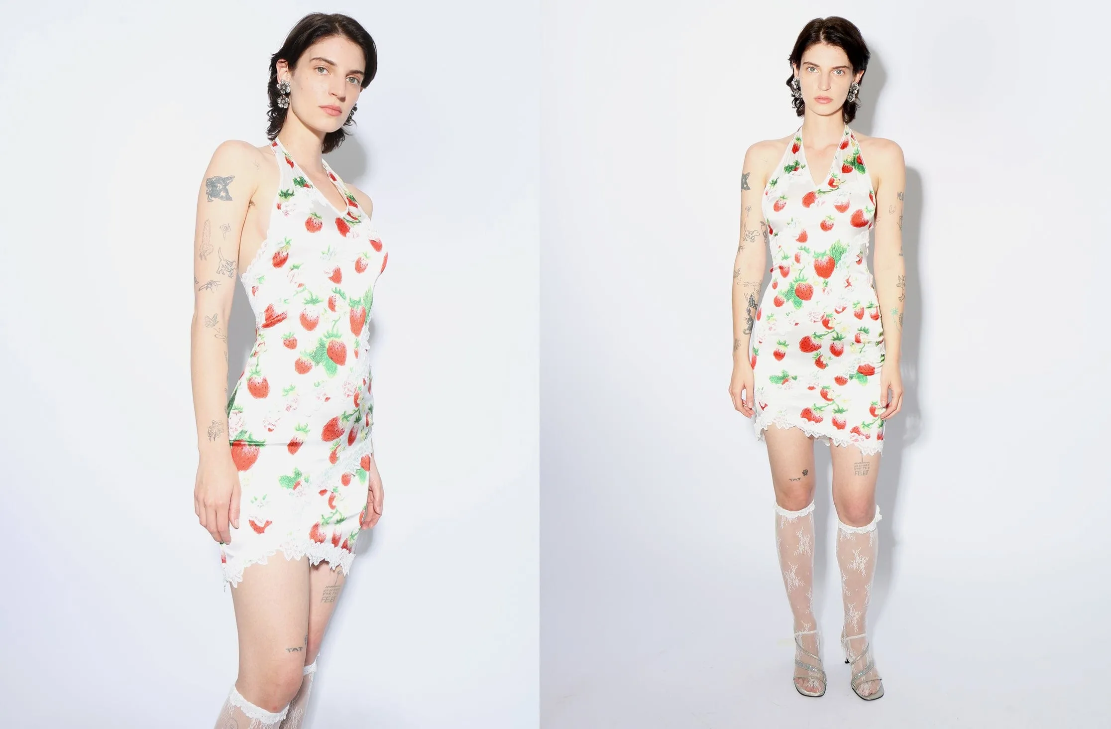 Strawberry Lace Satin Dress