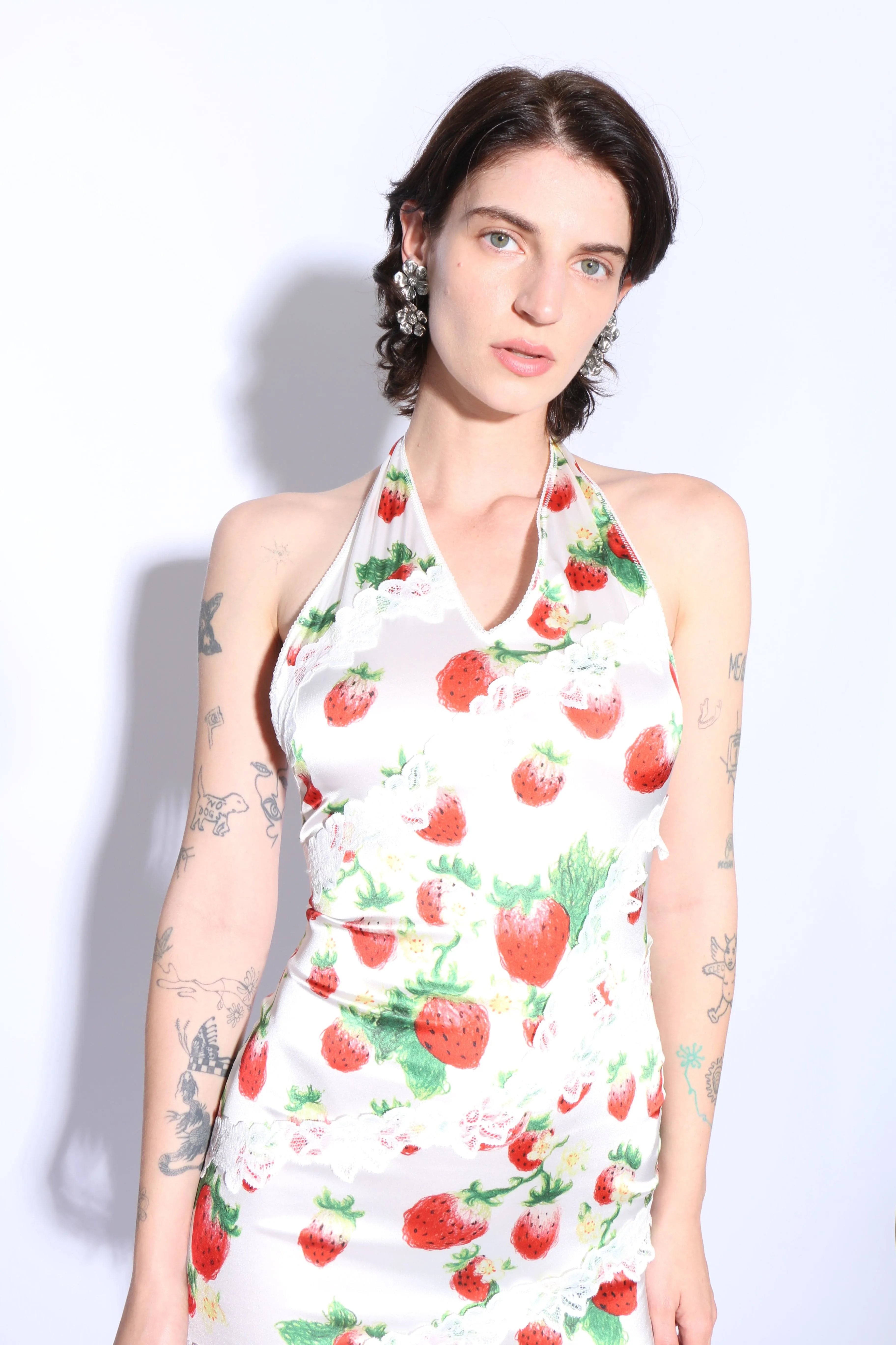 Strawberry Lace Satin Dress