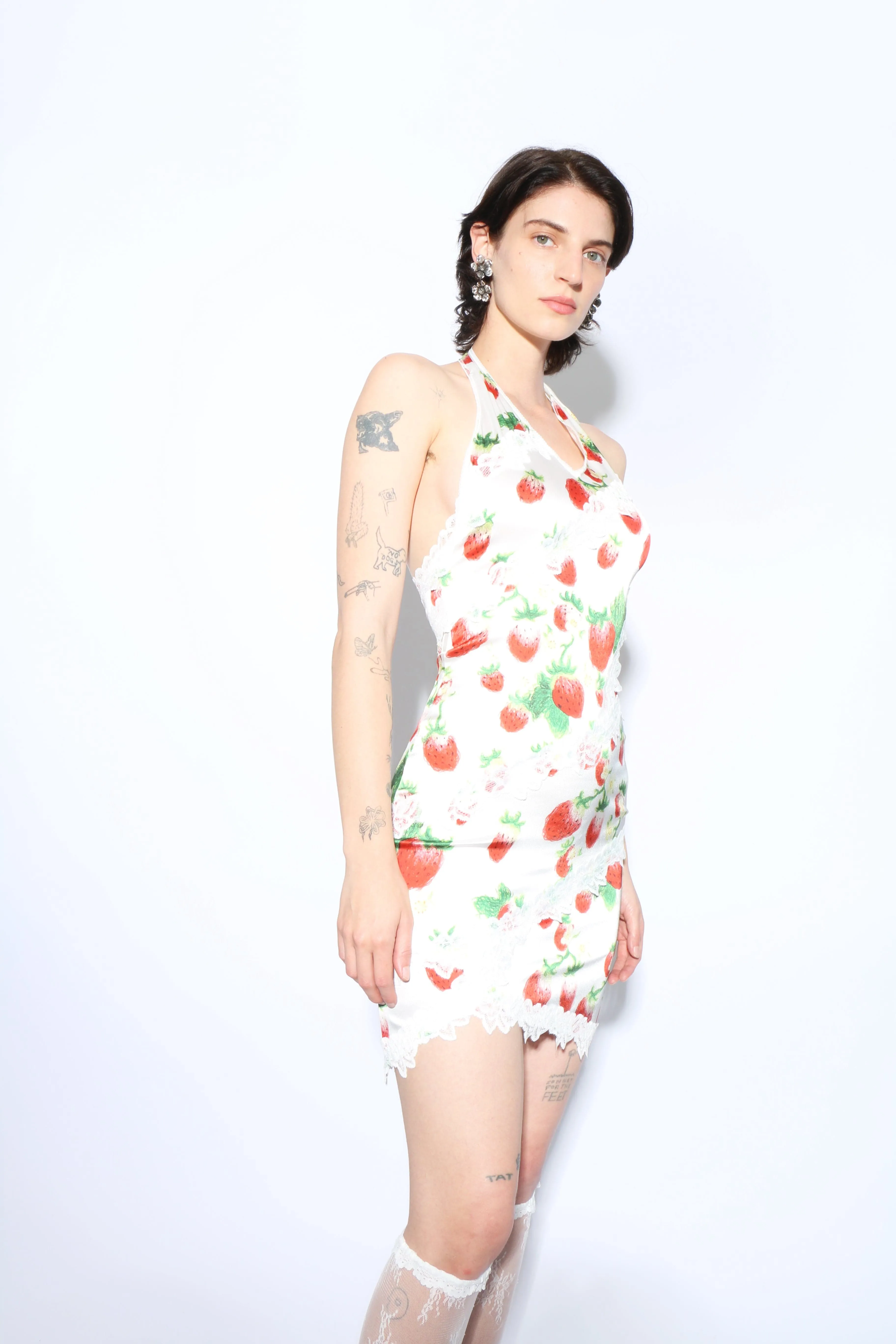 Strawberry Lace Satin Dress