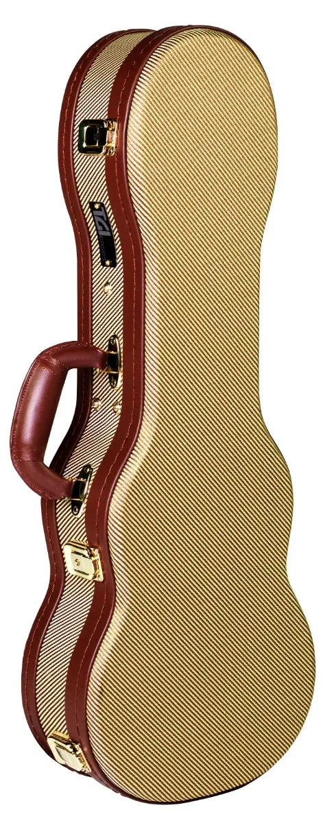 TGI Concert Ukulele Case Wooden Foundation Tweed Covering