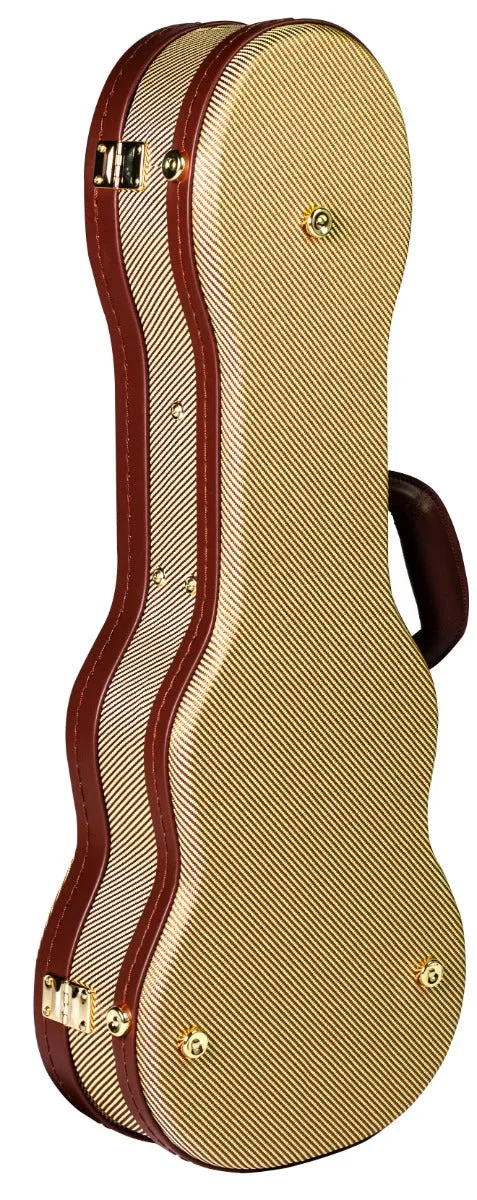 TGI Concert Ukulele Case Wooden Foundation Tweed Covering