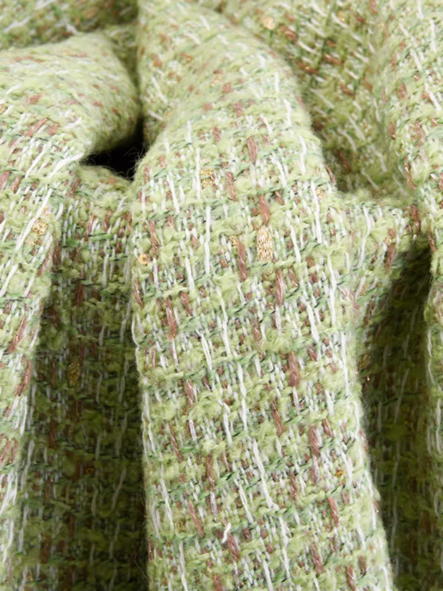 Thick metallic woven small fragrant tweed fabric diy handmade custom vest clothing designer fabric