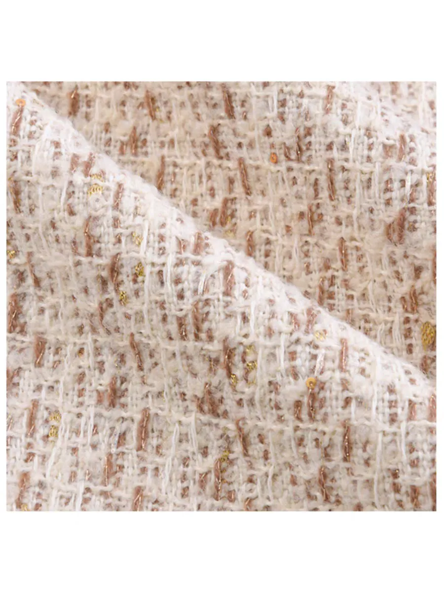 Thick metallic woven small fragrant tweed fabric diy handmade custom vest clothing designer fabric
