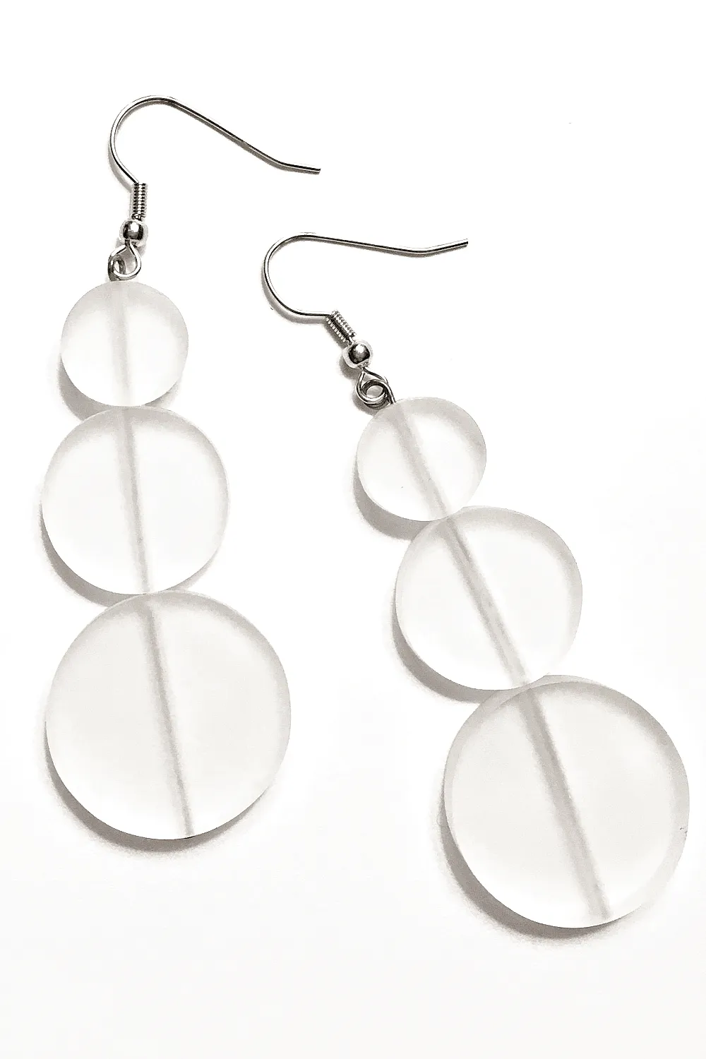 Three Tier Resin Disc Drop Earrings