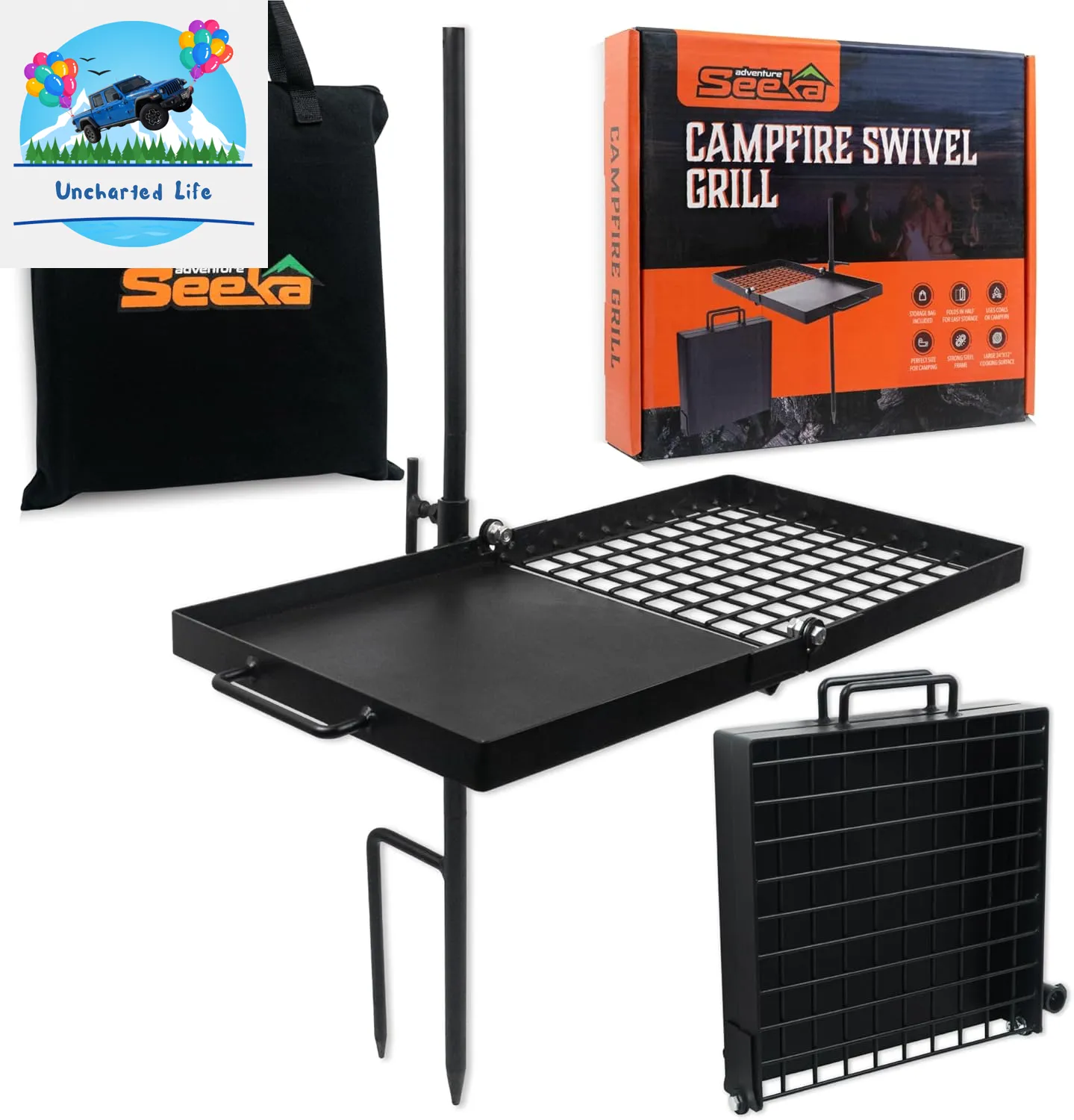 Ultra-Compact Folding Grill Grate for Versatile Outdoor Cooking