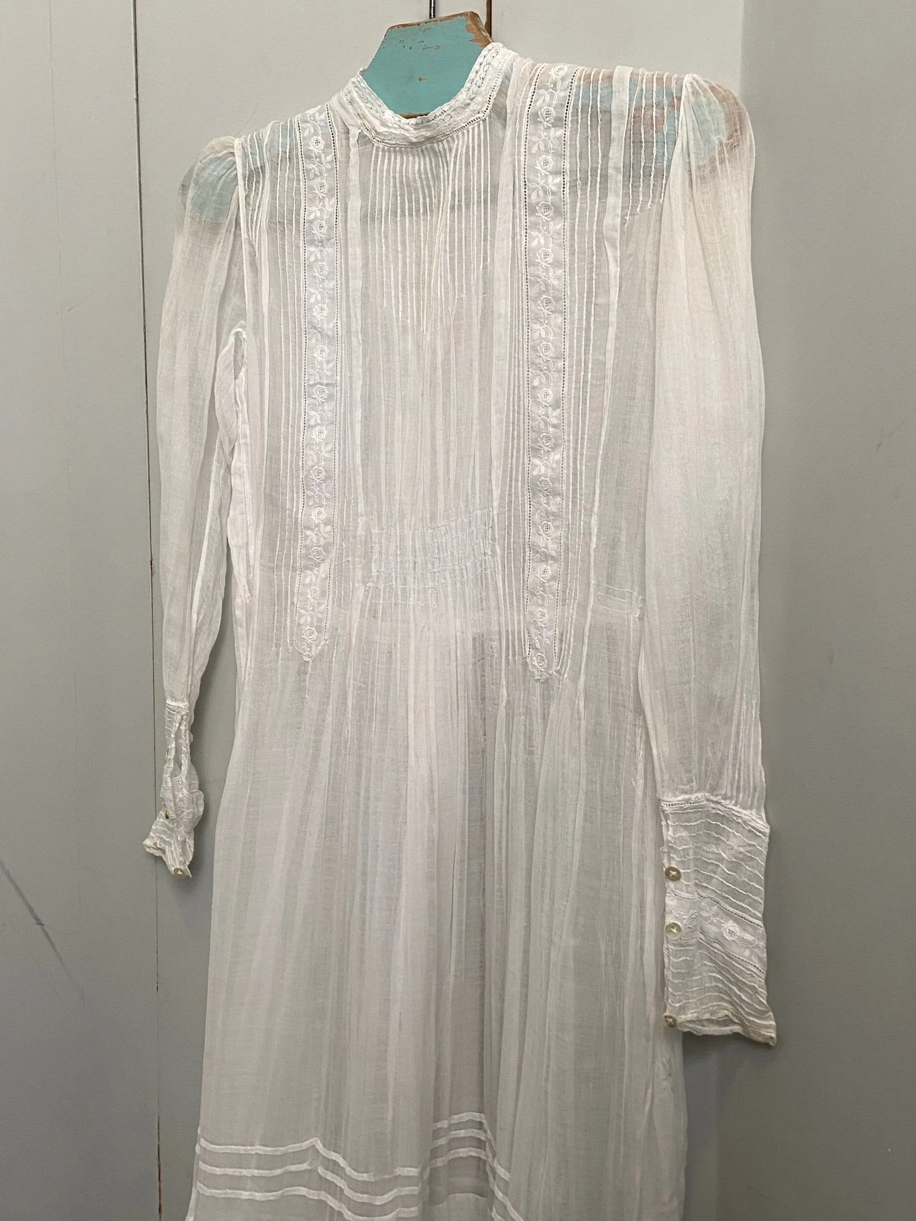 Vintage sheer white antique dress