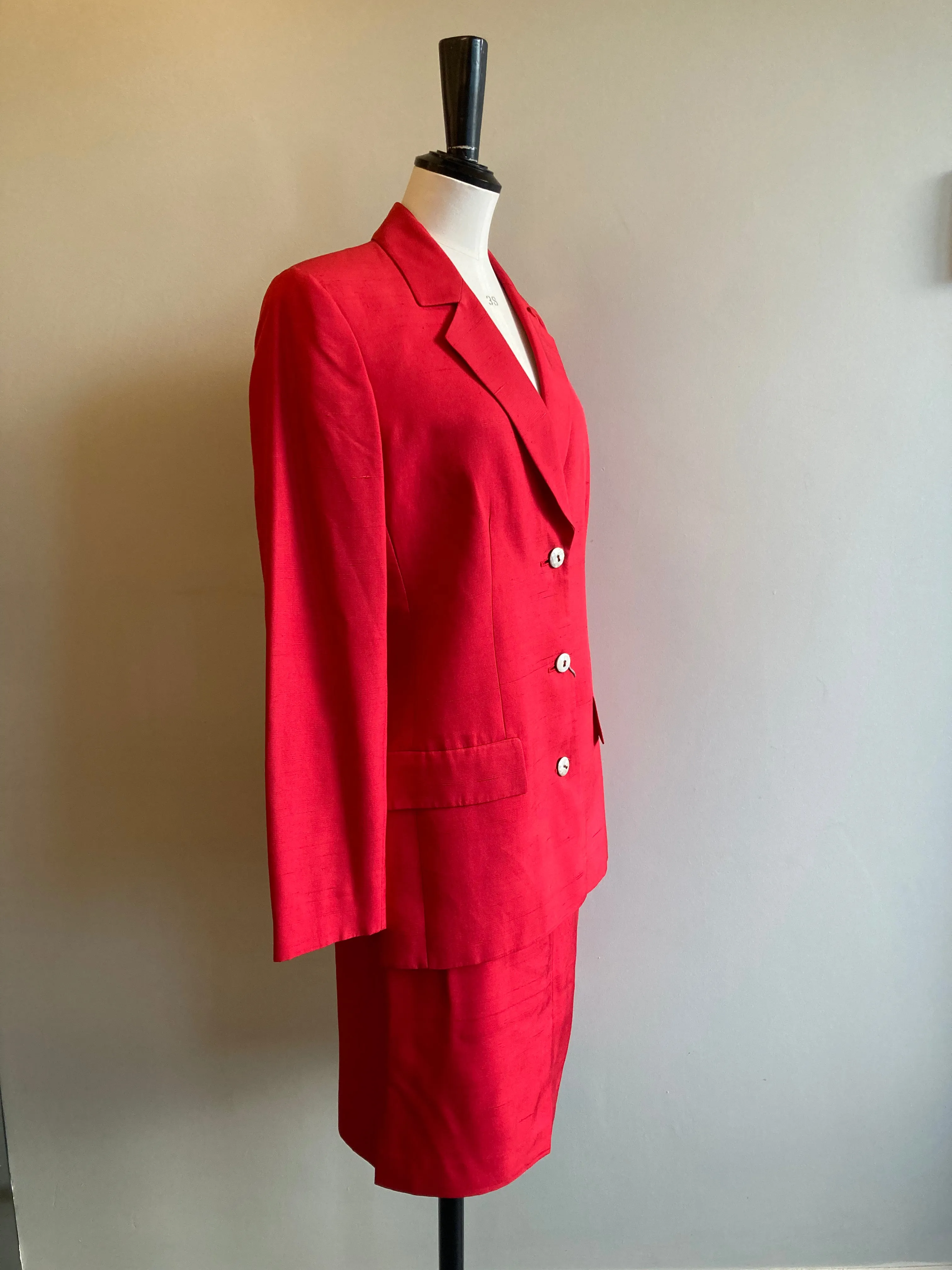Vintage Silk Skirt Suit
