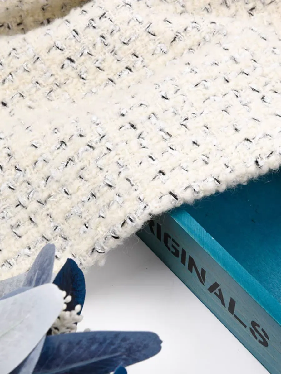 Wool bright silk small fragrance fabric French tweed fabric light luxury coat shoes hats luggage thick autumn and winter new style