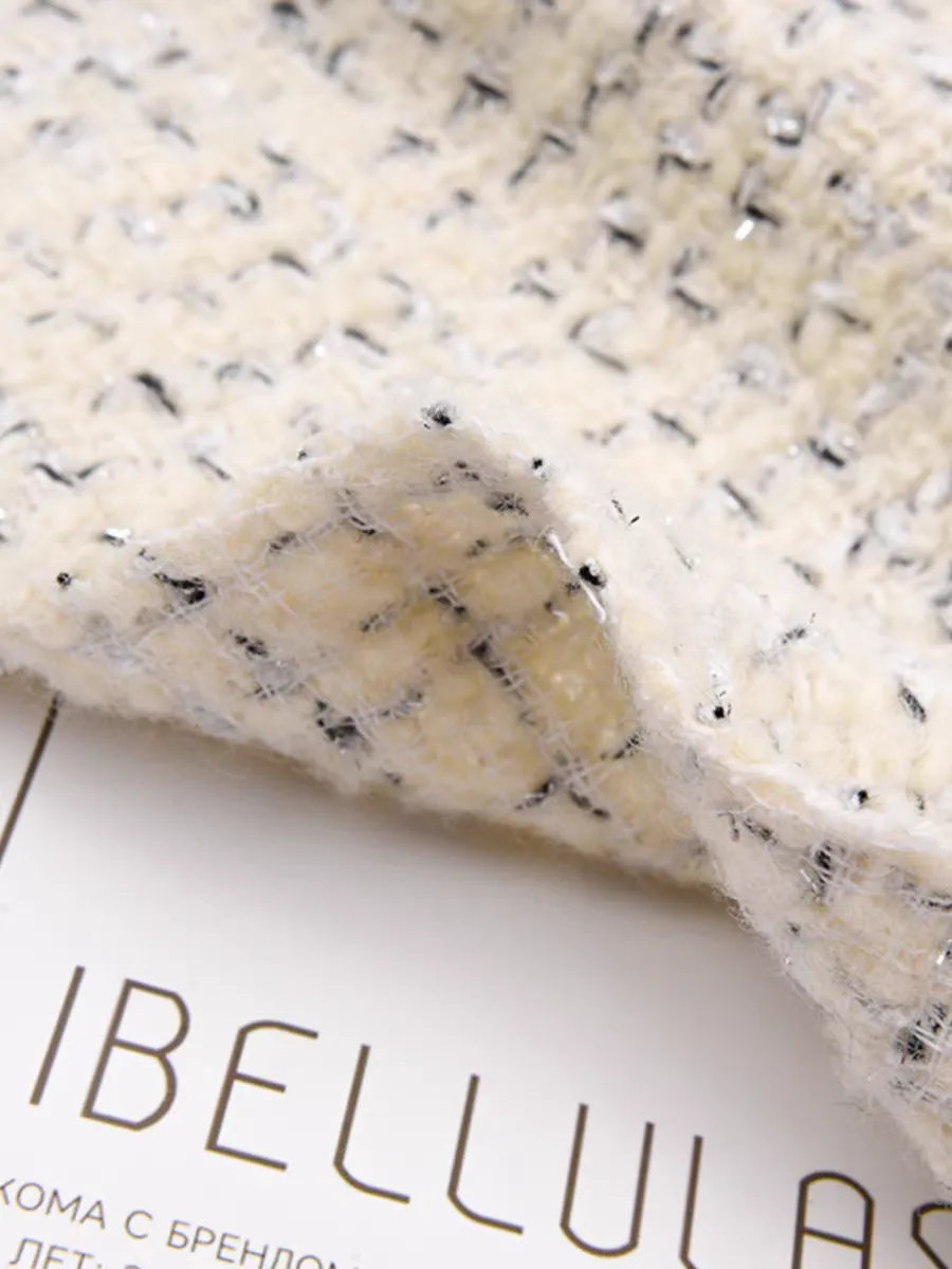 Wool bright silk small fragrance fabric French tweed fabric light luxury coat shoes hats luggage thick autumn and winter new style