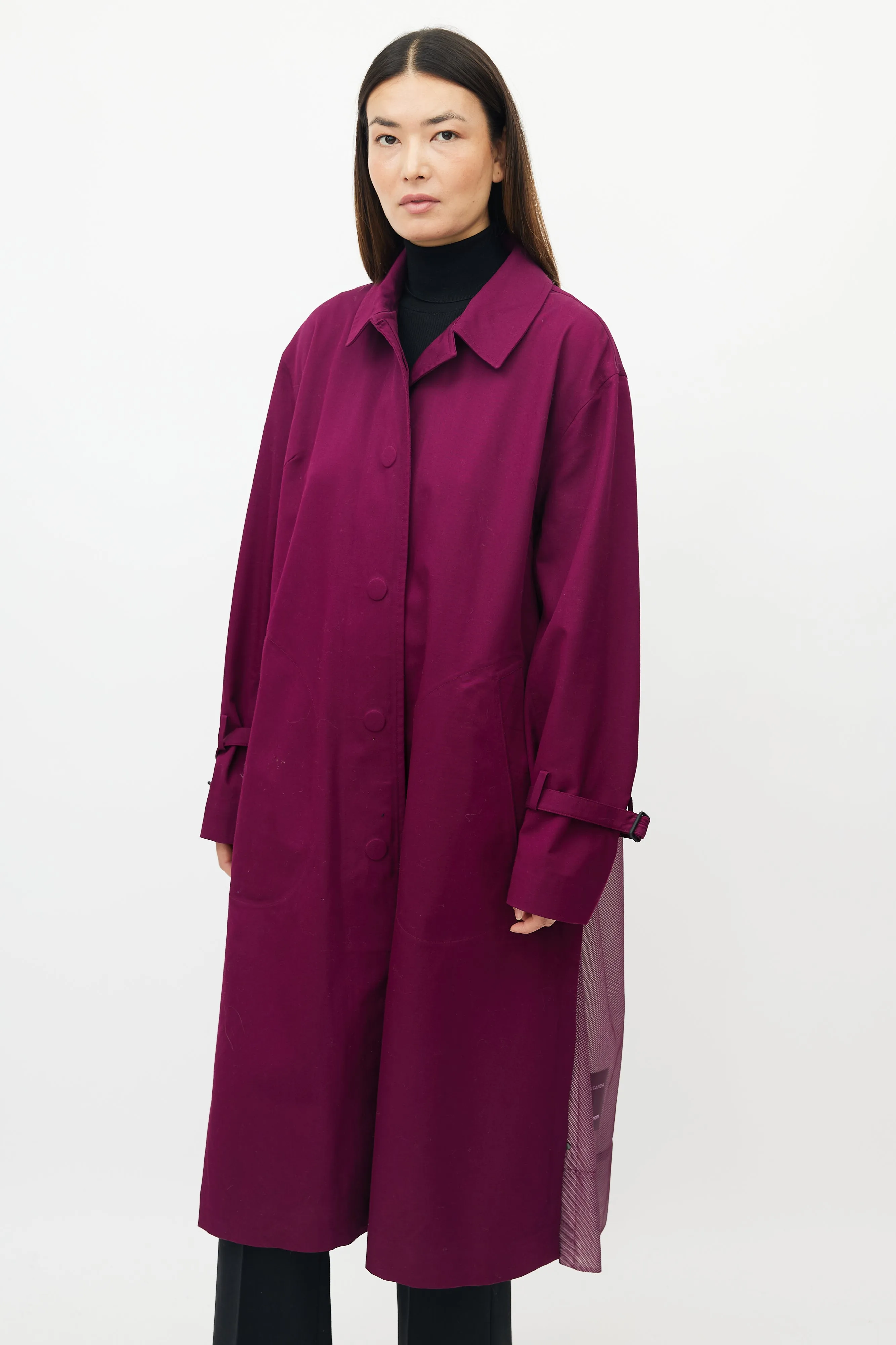 X Lululemon Purple Mesh Trench Coat