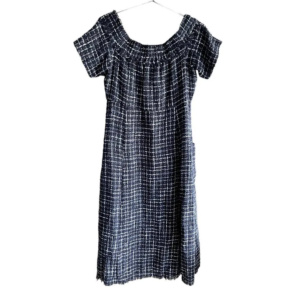 Zara Tweed Midi Dress ASO Queen Letizia Spain Blogger Favorite XL New